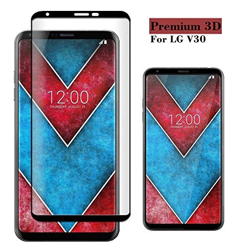 LG V30 Screen Protector, Premium 9H Hardness Tempered Glass [3D Full Coverage] [Bubble-Free] [Anti-Scratch] [Ultra-Clear] Screen Protector Film for LG V30