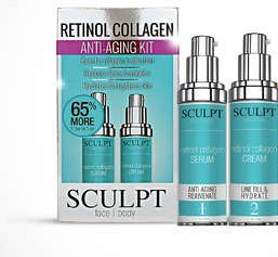 New in Box Sculpt Face Body Retinol Collagen Anti-aging Kit Serum & Cream 65% More by Sculpt