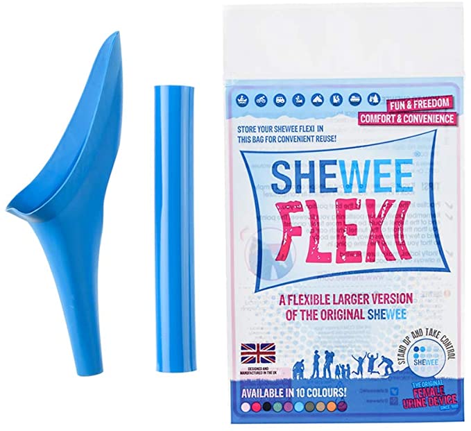 SHEWEE Flexi - Reusable Pee Funnel – A Flexible, Larger Version of The Original Female Urination Device Since 1999! Quickly, Easily and Discreetly, Wee Standing Up. Comes with an Extension Pipe.