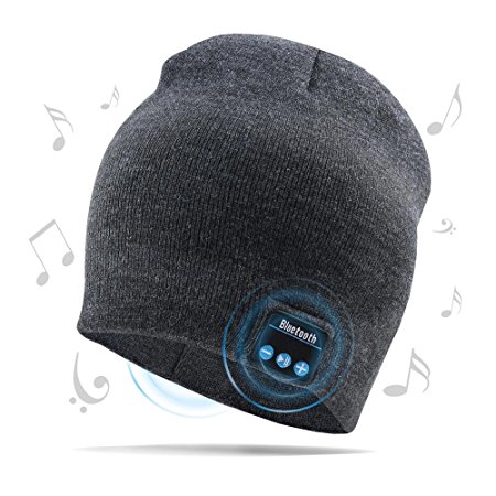 AIEKR Bluetooth Hat Stricken Hat mit Eingebaut Wireless Speaker Fit zum Outdoor Sports Skifahren Running Skating