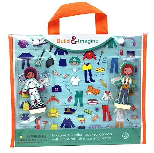Build & Imagine: Career Dolls (magnetic wooden dress-up dolls with carrying case)