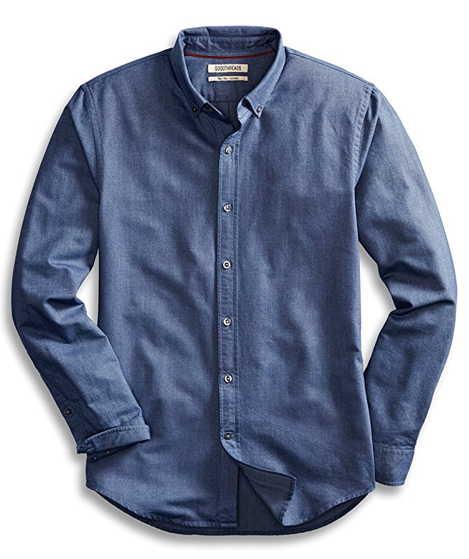 Goodthreads Men's Slim-Fit Long-Sleeve Solid Oxford Shirt