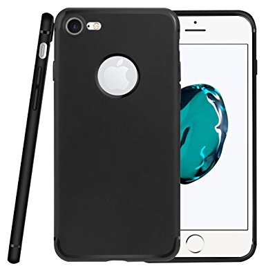 Case for iPhone 7/iPhone 8, Slim Non-Slip Full Protection TPU Soft Case Flexible Shockproof Silicon Gel Back Bumper iPhone 7 Case/iPhone 8 Case, Easy To Clean(Black)
