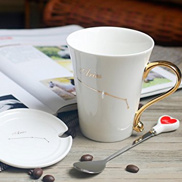 Coffee Mug - 10 OZ Aries Constellation Coffee Cup Thematic Tea Cup - Ceramic Mug with Gift Box