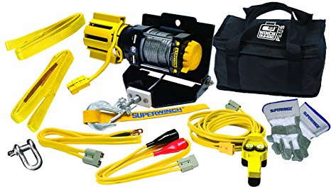 Superwinch 1125149 Winch-In-A-Bag Plus, 2500lbs/1134kg single line pull with Gloves, 2 x 6' tree saver straps, Portable, No Installation,