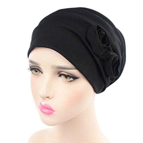 Ever Fairy 3 Colors Chemo Cancer Head Scarf Hat Cap Ethnic Cloth Print Turban Headwear Women Stretch Flower Muslim headscarf