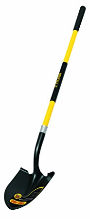 Truper 31198 Tru Pro Round Point Shovel, Fiberglass Handle, 10-Inch Grip, 48-Inch