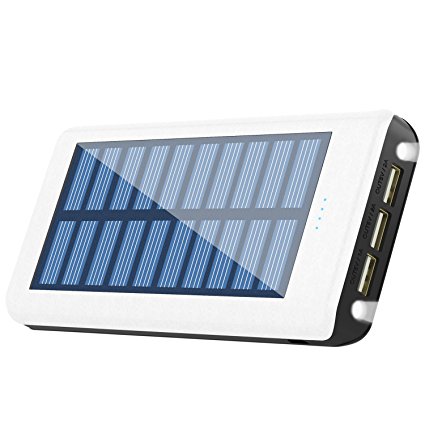 Solar charger 24000mah HuaF Portable Battery Pack Phone Charger 3 USB Ports(1A 2A 2A) Backup Battery For iPhone iPad Samsung HTC Cellphones Tablet And More