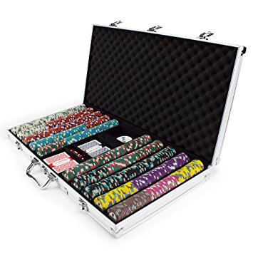 750ct Showdown Poker Chip Set in Aluminum Carry Case, 13.5-gram Heavyweight Clay Composite by Claysmith Gaming