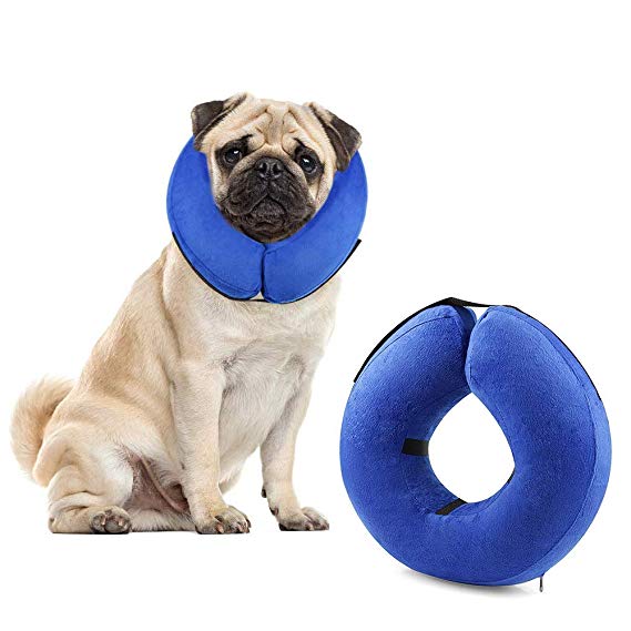 Protective Inflatable Cone Collar for Dogs and Cats, Soft Pet Recovery E-Collar Cone Small Medium Large Dogs, Designed to Prevent Pets from Touching Stitches