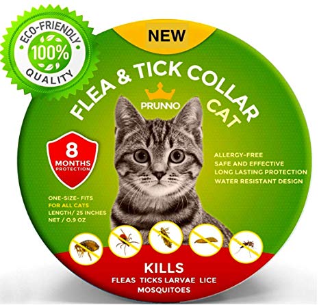 Pawstopia Flea Collar for Cats- Best Protection Vet Recommended Hypoallergenic Waterproof - Adjustable Flea and Tick Prevention for Cats- Natural Prevention from Fleas Ticks Larvae Treatment