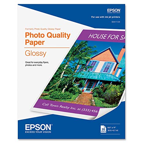 Epson Photo Quality Glossy 8 1/2 x 11 Inch Paper (S041124)