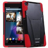 Fosmon HYBO-V Detachable Hybrid TPU  PC Kickstand Case for Google Nexus 7 FHD Tablet 2nd Generation 2013 Red  Black