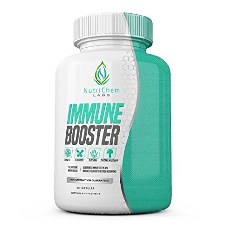 NutriChem Labs IMMUNE BOOSTER - Premium Immune System Support - Build and Strengthen your Body's Natural Defense Mechanisms - 60 Veggie Capsule w/ Bioperine®