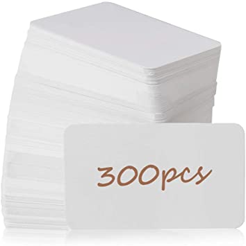 Primbeeks 300pcs Blank Business Cards, Premium Blank White Cards, 3.5" x 2.2" Small Blank Cards, Blank Cardstock Cards, Small Note Cards, White Blank Cards, White Business Cards, Kraft Paper Cards