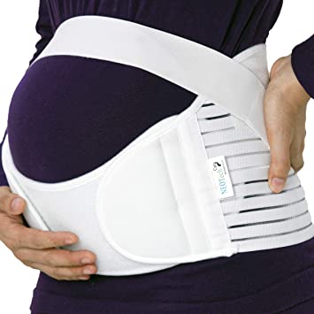 NeoTech Care Pregnancy Support Maternity Belt, Waist/Back/Abdomen Band, Belly Brace, Ivory, Size XL