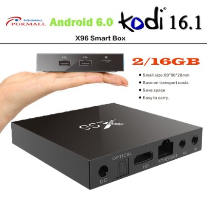 PGKMALL 2016 Newest TV Box 2G/16G Android 6.0 Marshmallow Kodi 16.1 Amlogic S905X 4K*2K UHD Output Smart TV Box Media Streaming Player