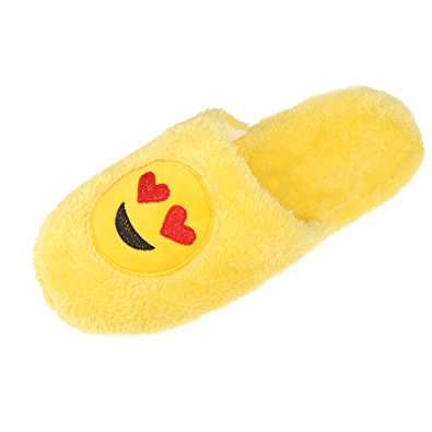 Imymax Unisex Emoji Cute Cartoon Slippers Warm Cozy Soft Stuffed Household Indoor Shoes