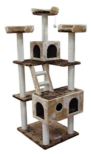 Kitty Mansions Beverly Hills Cat Tree, Brown/Beige