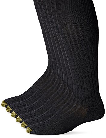 Gold Toe Men's Windsor Wool-Blend Over-the-Calf Dress Sock (Three-Pack)