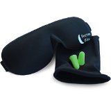 Bedtime Bliss Contoured and Comfortable Sleep Mask and Moldex Ear Plugs Includes Carry Pouch for Eye Mask and Ear Plugs - For Travel Shift Work and Meditation