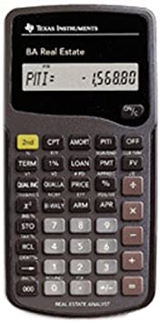 Texas Instruments BA Real Estate Financial Calculator