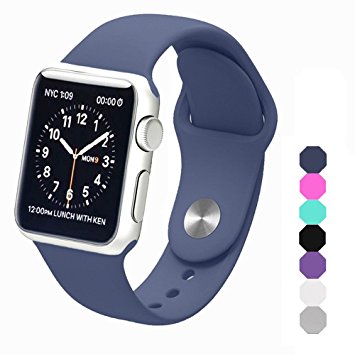 Sxciw Apple Watch Band, Soft Silicone Sports Replacement Wristband for Apple Watch