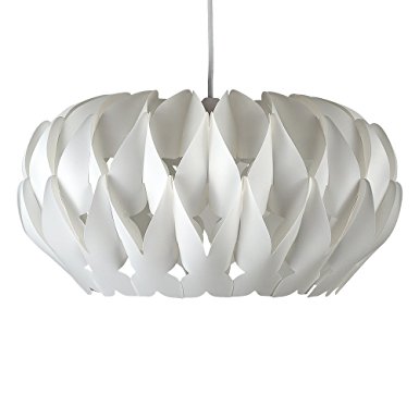 Modern Matt White Pleated Origami Style Ceiling Pendant Light Shade