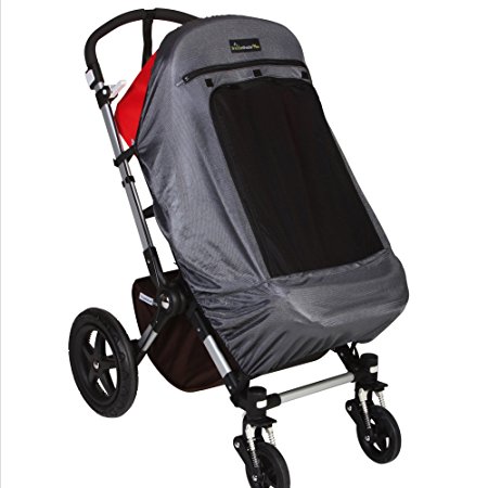 Snoozeshade Plus Deluxe Sunshade and Baby Sleep Aid for Single Strollers/Joggers/Prams