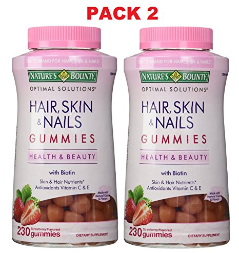 Pack 2, Nature's Bounty Hair Skin and Nails with Biotin, 230 ct (460 Gummies Total)
