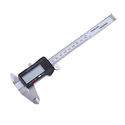 Vernier Gauge, COCIY 150mm 6 inch LCD Digital Caliper Stainless Steel Micrometer Measuring Tool with Large LCD Screen Display Inch/Metric