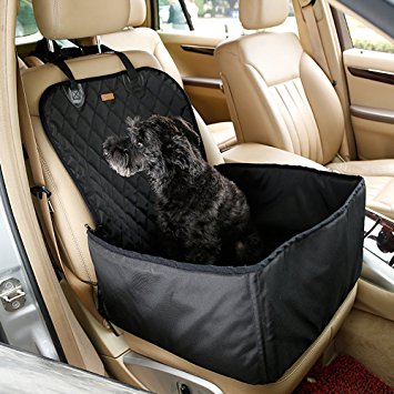 2-In-1 Waterproof Dog Booster Seats & Front Seat Covers for Vehicles Washable Pet Cat Car Mat