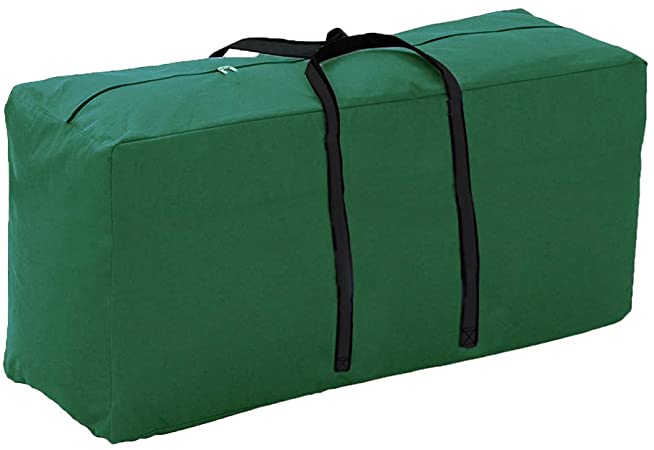 Linkool Outdoor Patio Furniture Seat Cushions/Cover Storage Bag with Strong Zipper and Handles 45.6 x 18.5 x 20 Inches Green Waterproof