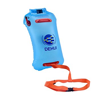 DeHui Globle Swim Safety Float and inflatable bouys for for Open Water Swimmers, Highly Visible Buoy Float for Safe Swim Training ( PVC High capacity 28L)