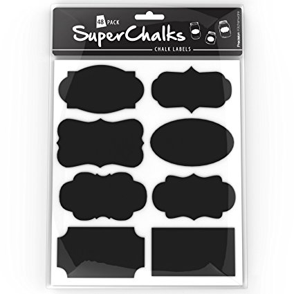 SuperChalks Decorative Chalkboard Labels - Perfect for Jars and Containers - Pack of 24
