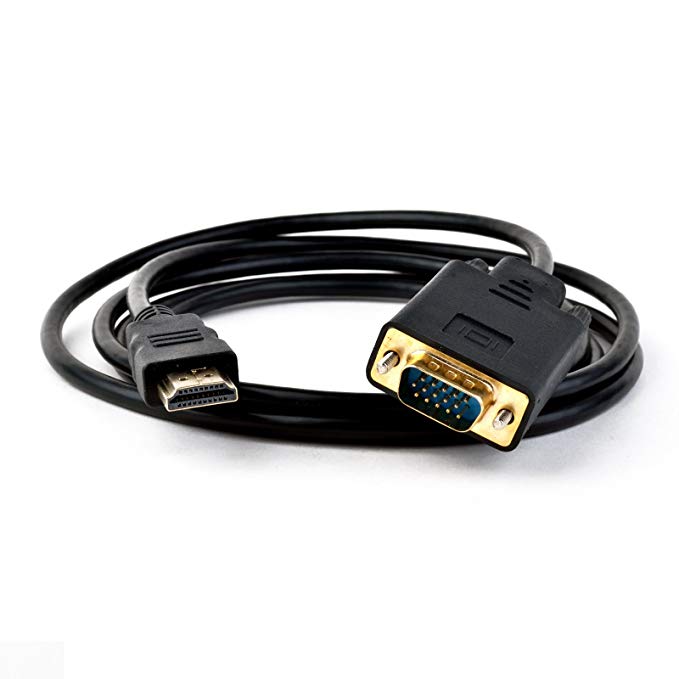 ZasLuke HDMI to VGA Adapter Cable Gold Plated 1080P Active HDMI Digital to VGA Analog Video Adapter Converter Cable (6 Feet/ 1.8 Meters)
