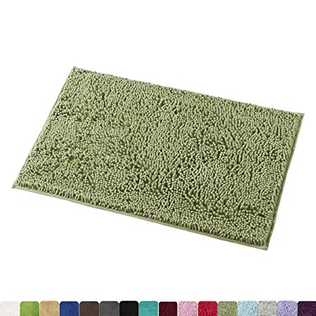 MAYSHINE Bath mats Bathroom Rugs Soft, Absorbent, Shaggy Microfiber,Machine-Washable, Perfect Door Mat (20X32 inch Sage Green)