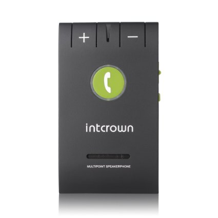 Intcrown S601 Bluetooth 40 multipoint speakerphone Handsfree Car Kit for Multi Devices In-car Visor Speakerphone-Retail Package Black