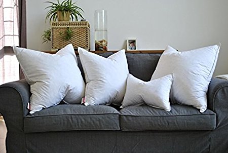 Luxurious Duck Down Feather Cushion Decorative Throw Pillow Inner Insert Cushions,16x16 18x18 20x20 22x22 24x24 26x26 Orangic Cotton Cover