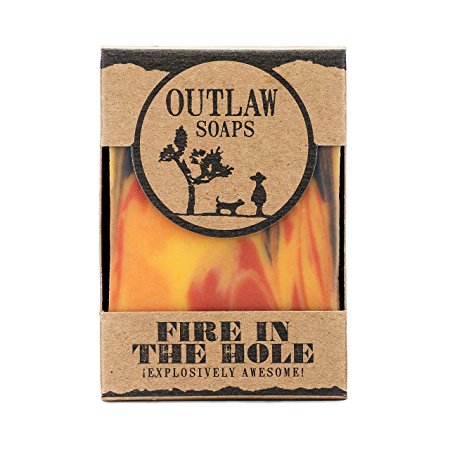 Outlaw Soaps - Fire in the Hole: Campfire, Gunpowder, Sagebrush, and Whiskey Soap - just like a wild weekend camping with friends (2 Pack)