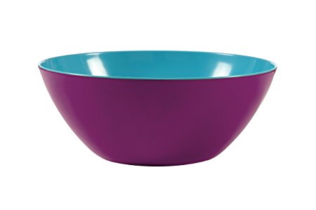 French Bull Melamine 2-Tone Bowl, Large, Grape/Turquoise
