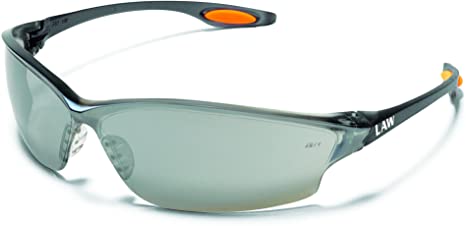 Crews LW217 Law 2 Safety Glasses Polycarbonate Silver Mirror Lens, 1 Pair
