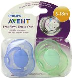 Philips AVENT BPA Free Freeflow Pacifier 6-18 Months 2-Pack Colors May Vary