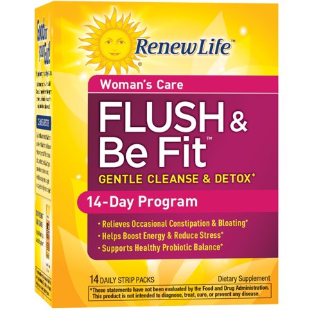 Renew Life - Flush & Be Fit - Woman's Care - detox & cleanse supplement for women - 14 day program