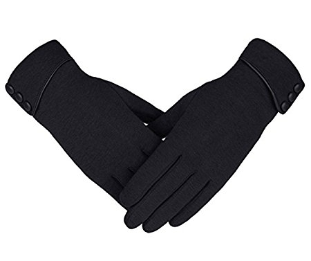 Women Touchscreen Phone Texting Polyester Windproof Winter Gloves one size fits all