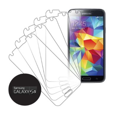 eTECH Collection 5 Pack of Crystal Clear Screen Protectors for SamsungGalaxy S5  S V i9700