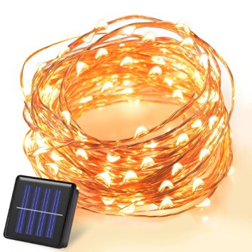 HotYet Christmas Lights,Solar LED String Lights Waterproof 100 LEDs Solar Powered Starry String Lights For Seasonal Decorative Christmas Holiday, Wedding, Parties(33 ft)