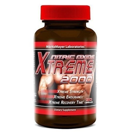 Xtreme 2000 Nitric Oxide Booster L Arginine Improve Strength Recovery 90 Capsules.