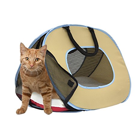 Portable Ultra Light Cat Carrier with Double Zipper Closure