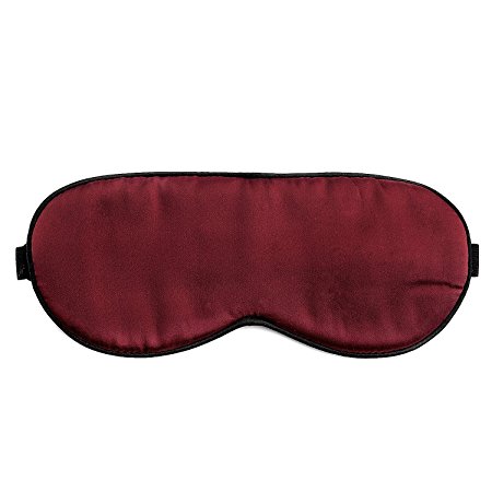 Eye Mask, Pupow Sleeping Mask Facial Eye Beauty Sleep Mask 100% Pure Silk (Wine Red)